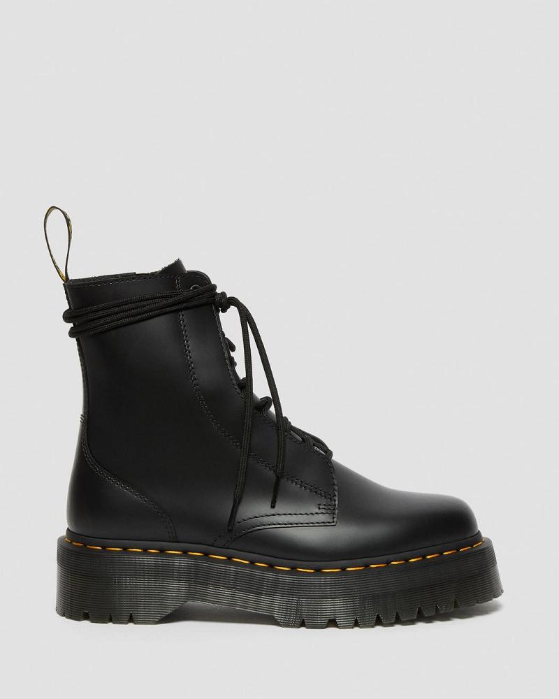 Dr Martens Jarrick Smooth Læder Platform Støvler Dame Sort | DK 249BEX